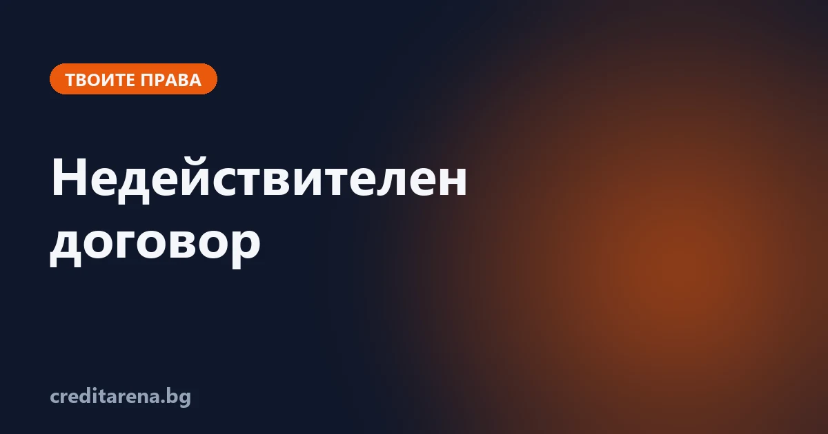 Кога договорът за кредит е недействителен и се връща само главницата
